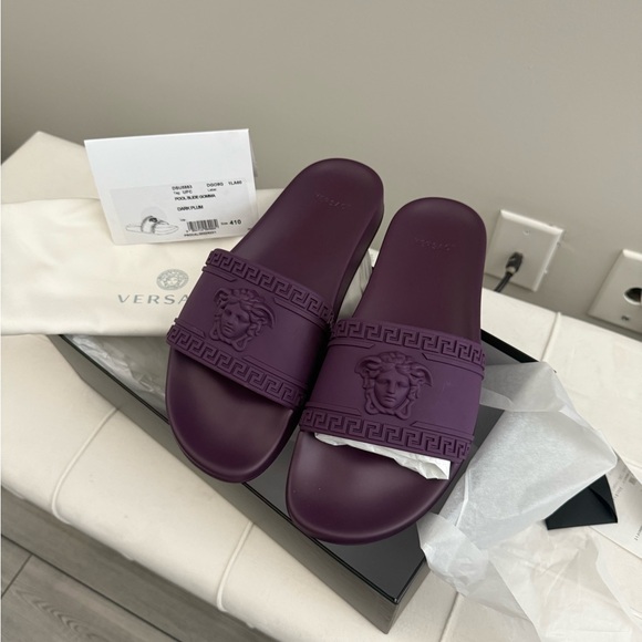 Versace Deep Purple Slide Sandals - Picture 5 of 8